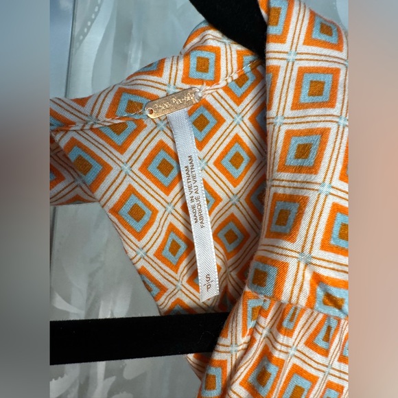 Free People Pink with Geometric Pattern Open Back Long Sleeve Midi Dress - Picture 3 of 8